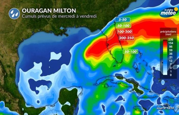 Hurricane Milton will hit Florida this Thursday morning with winds over 200 km/h