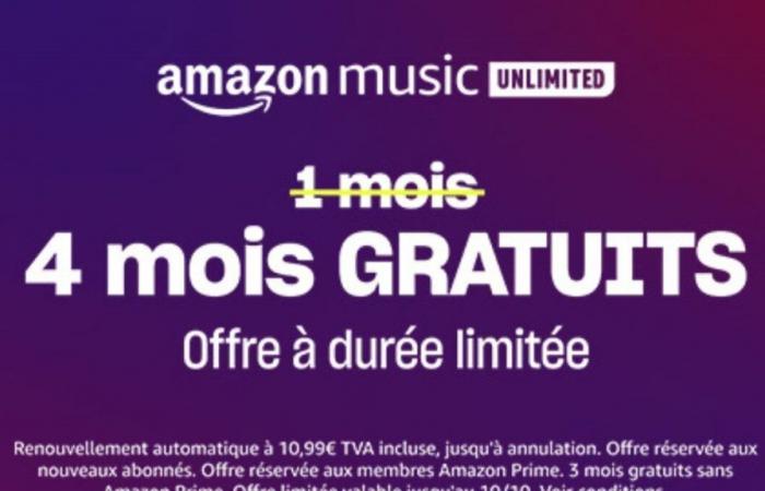 Amazon Music Unlimited: test the service for free for 4 months thanks to this good limited plan