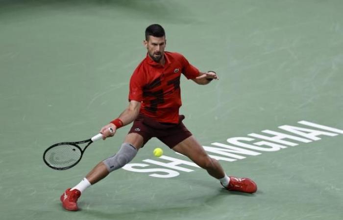 Novak Djokovic in demonstration against Flavio Cobolli in the 3rd round in Shanghai