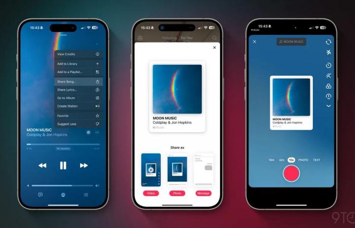 a new way to share songs in iOS 18.1