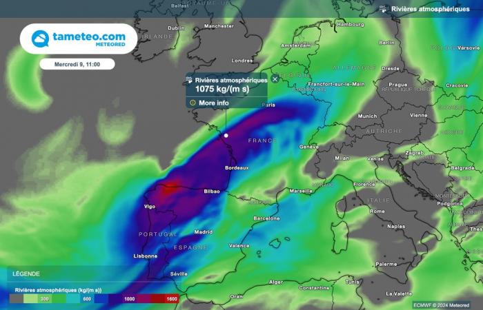 Exceptional rainfall expected from next night in France! Up to 100 liters/m² in 24 hours!