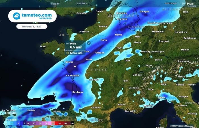 Exceptional rainfall expected from next night in France! Up to 100 liters/m² in 24 hours!