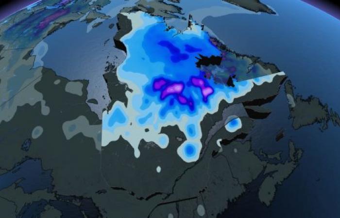 Meanwhile, snow is coming to Quebec