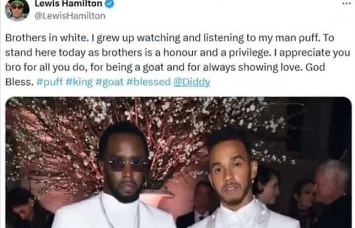 Kelly Slater acolyte Lewis Hamilton drawn into Diddy imbroglio after deleting post describing rapper as “my man Puff”