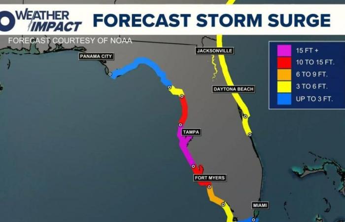 Hurricane Milton | What does a 15-foot storm surge mean?