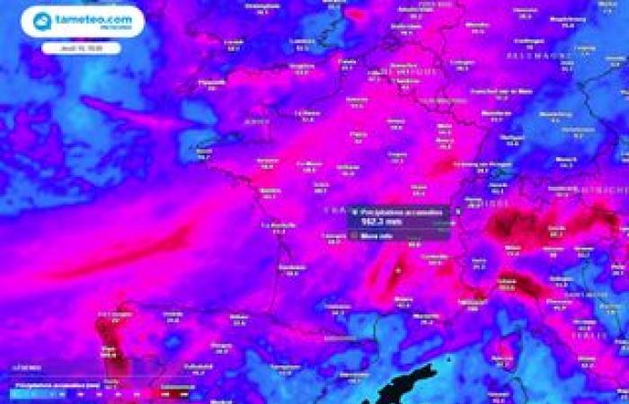 Exceptional rainfall expected from next night in France! Up to 100 liters/m² in 24 hours!