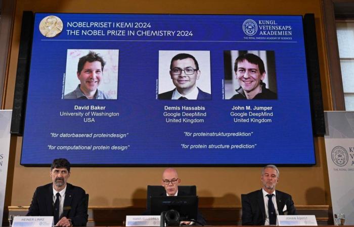 the chemistry prize awarded to David Baker, Demis Hassabis and John Jumper