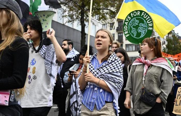 gathering of pro-Palestinian students dispersed due to the arrival of Greta Thunberg