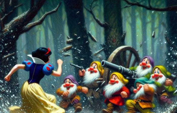 10 scenes where Snow White fights against and the 7 dwarves