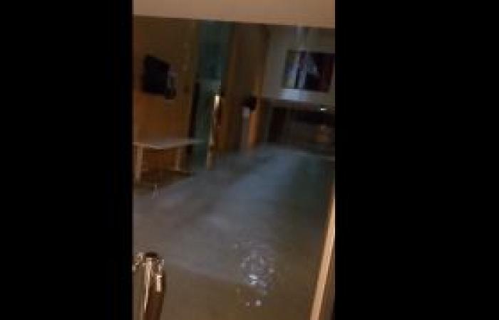 a National Assembly building flooded due to heavy rains