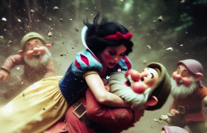 10 scenes where Snow White fights against and the 7 dwarves