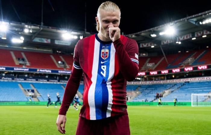 Erling Haaland sparks pregnancy rumours with ‘baby bump’ photo after breaking 90-year goal record