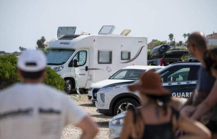 After the murder of Sonia in her camper van in Spain, her distraught relatives near Nantes