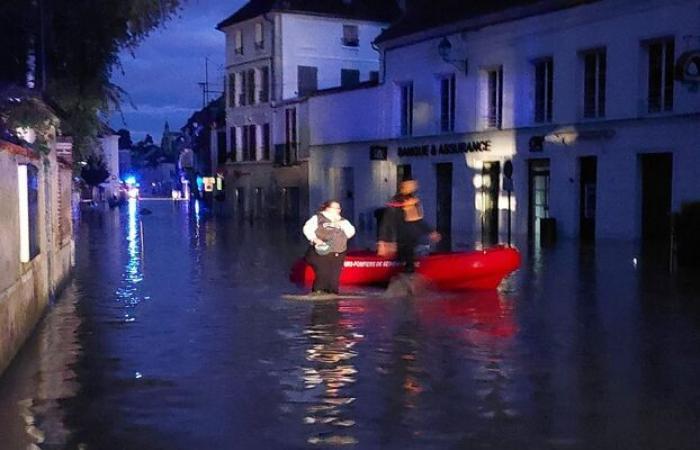 Storm Kirk in Seine-et-Marne: the center of Crécy-la-Chapelle in turn flooded