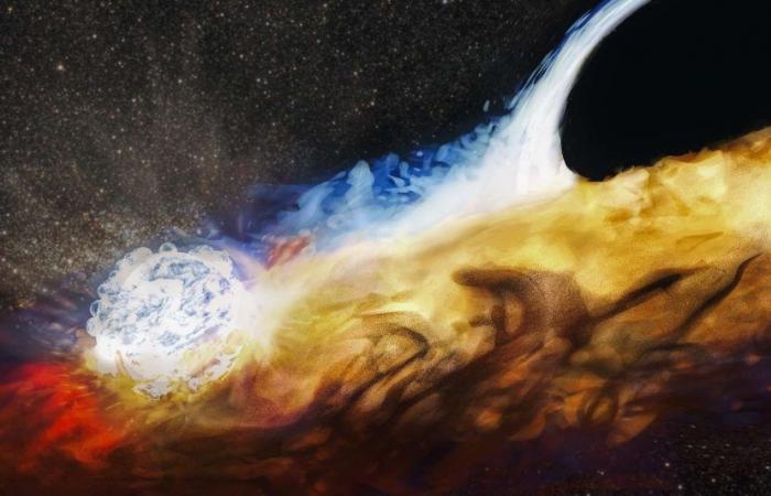 Astronomers saw a giant black hole shred one star and then use it to hit another!