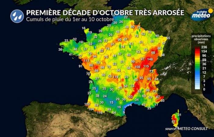 Very wet first decade of October 2024: the equivalent of a month and a half of rain in Paris