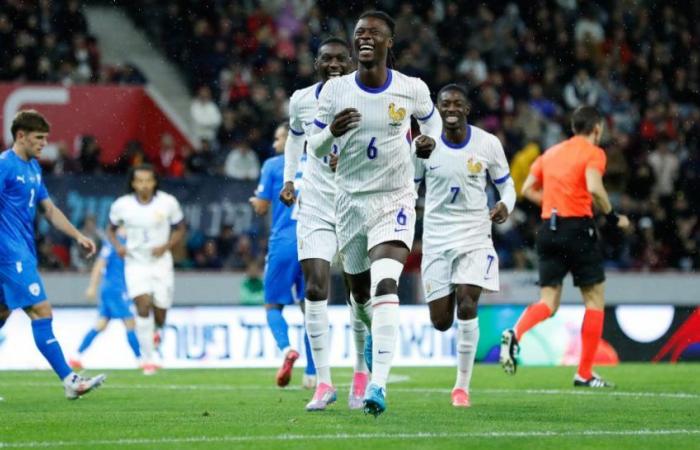 at the break, France leads by a short header against Israel