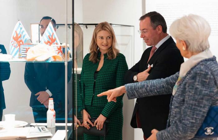 The Luxembourg heir couple immersed in heraldry for Guillaume’s first outing since the transfer of the lieutenancy