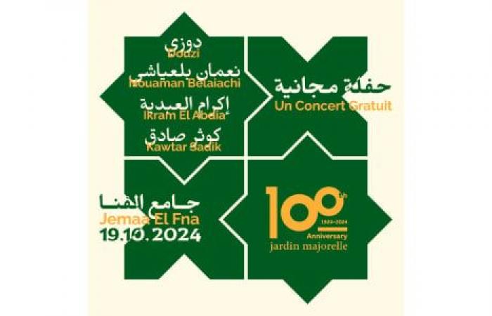 Centenary of the Majorelle Garden: Exceptional concert, October 19 at Jemaa El Fna