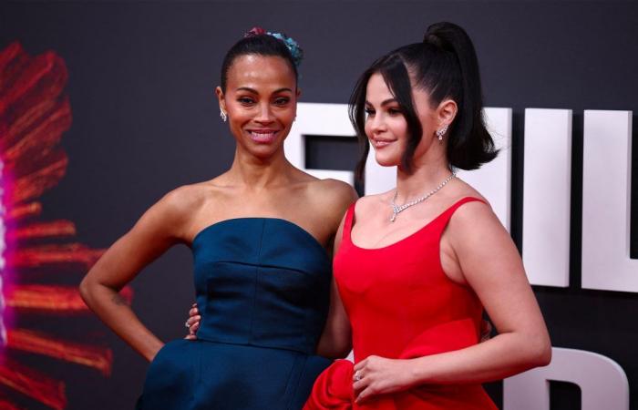 In gala dresses, Selena Gomez and Zoe Saldana walk the red carpet at the London Film Festival