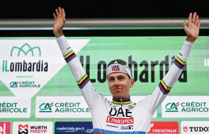 Tadej Pogacar wins a fourth Tour of Lombardy in a row, his 25th success this season