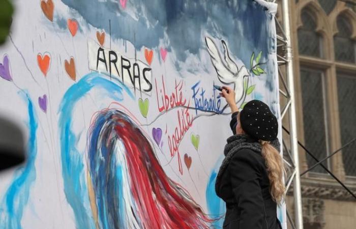 The memory of Dominique Bernard celebrated in Arras, one year after the attack