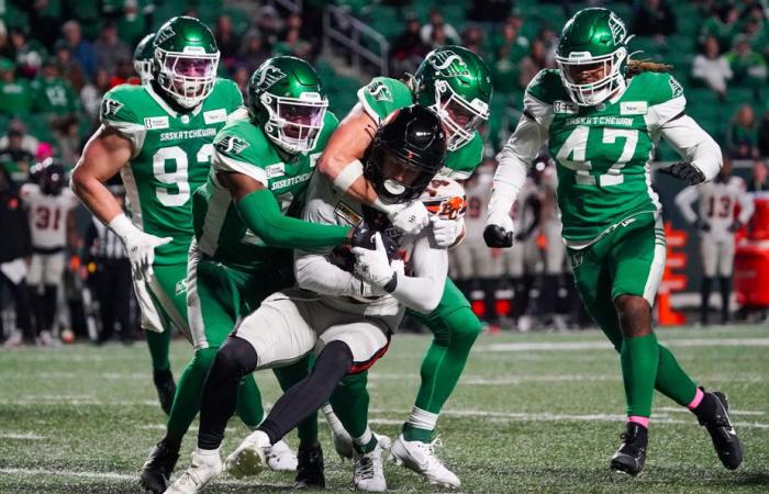 Roughriders crush Lions to secure home playoff game