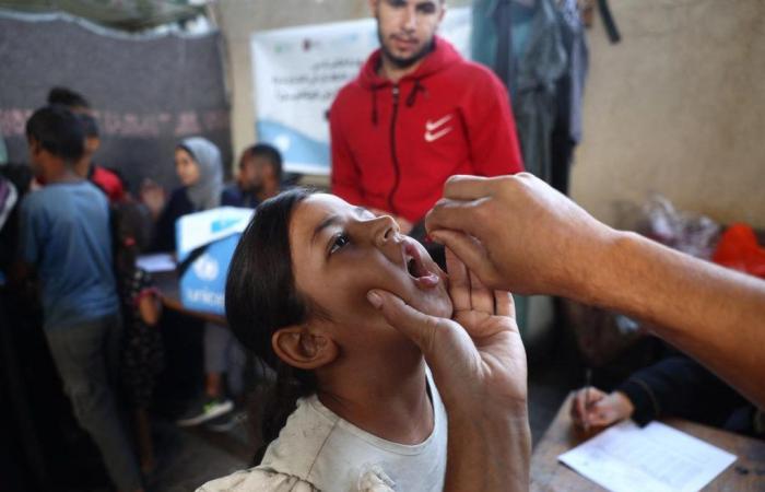 a second vaccination campaign launched against polio in Gaza