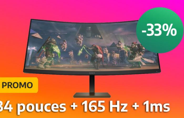 The HP Omen 34c ultrawide QHD gaming PC screen is on sale at -33%