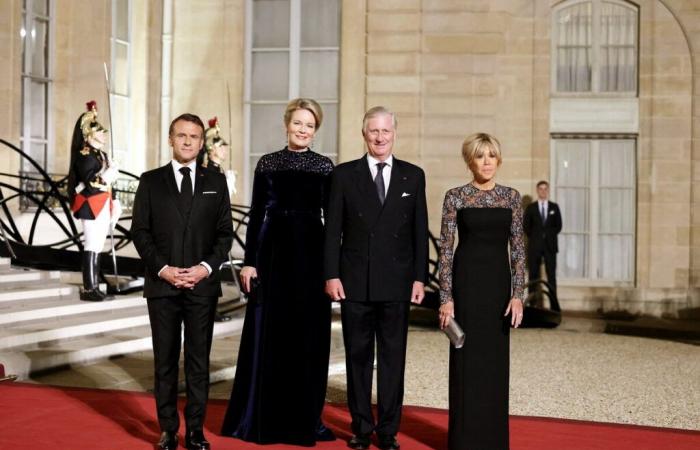 Brigitte Macron and Mathilde of Belgium sparkling, Tatiana Silva sublime pregnant, visible belly for Madame Darmanin… images of the state dinner at the Élysée (Photos)