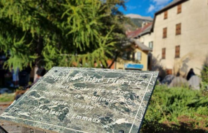 Alpes-de-Haute-Provence. In Barcelonnette, the square Abbé-Pierre renamed