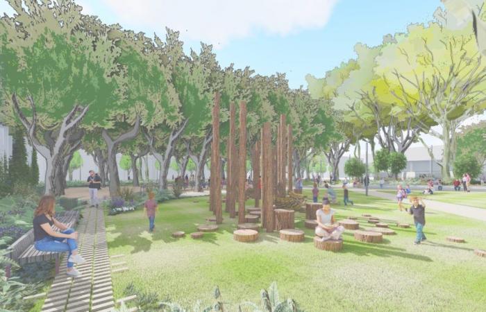 two new green spaces under construction at Part-Dieu