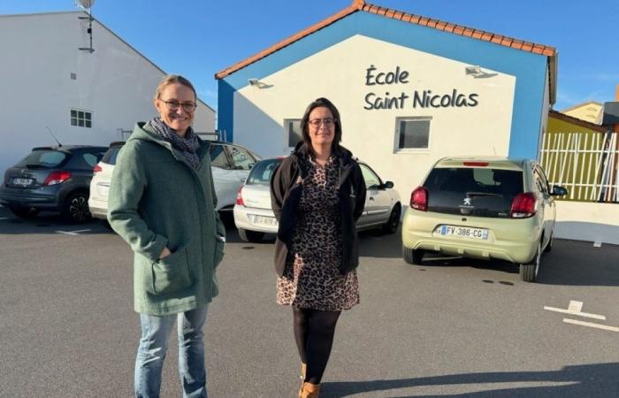 This school rents its parking lot to vans during the Vendée Globe