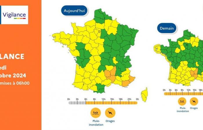 Up to a month of rain in 24 hours, orange vigilance in these departments