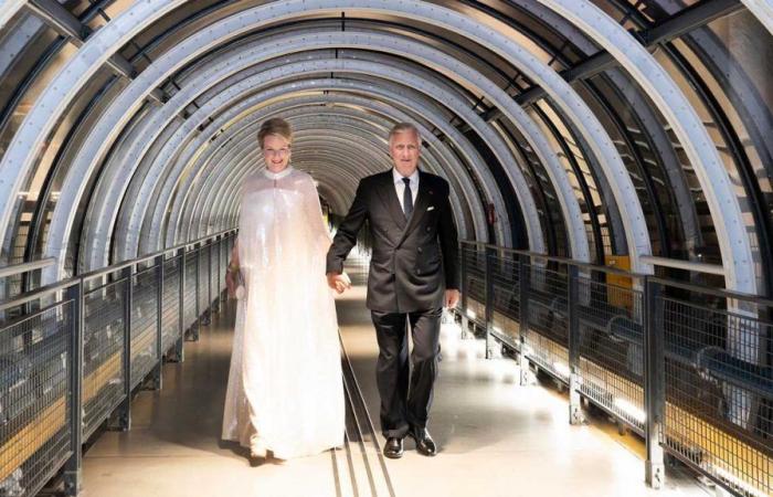 Queen Mathilde Brilliant at the Center Pompidou with King Philippe and Prince Eudes of Orléans