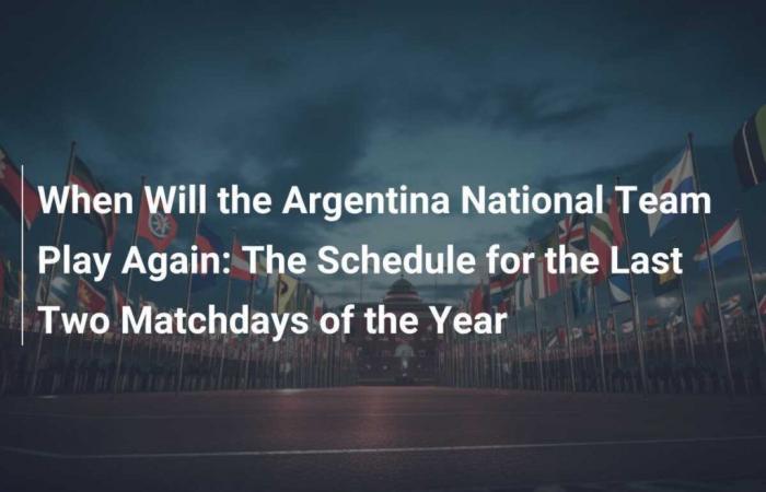 When Will the Argentina National Team Play Again: The Schedule for the Last Two Matchdays of the Year