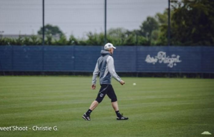 Girondins. Thomas Trazié present, Yamberé and Mutyaba absent in training