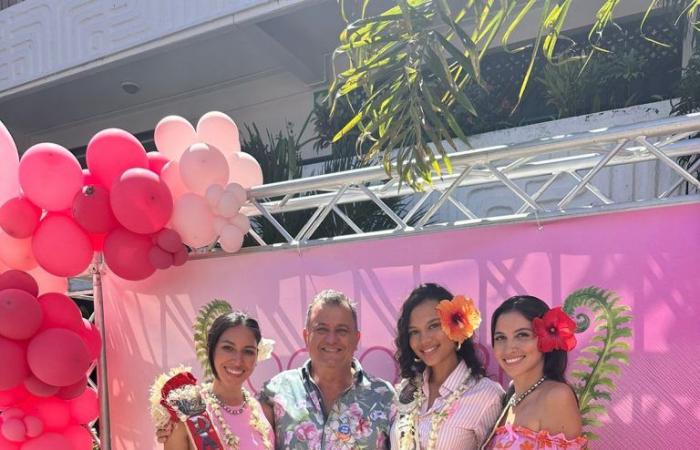 Miss Tahiti and her runners-up engaged in the fight against cancer