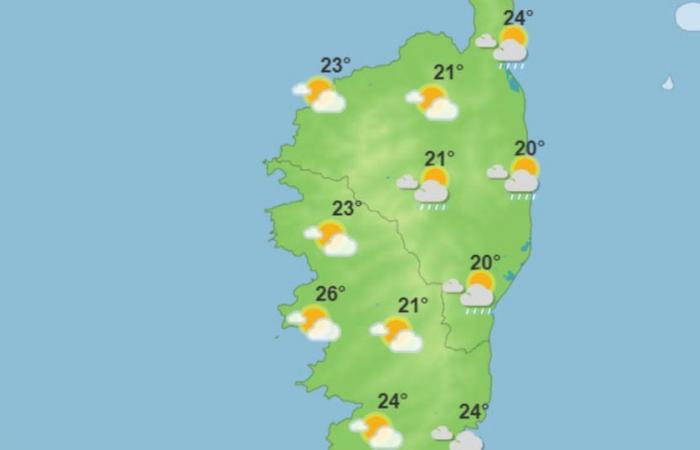 Weather for this Thursday, October 17, 2024 in Corsica