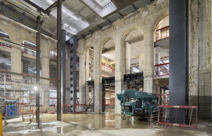 Architect Jean Nouvel presents the construction site of the new Cartier Foundation in Paris, scheduled to open at the end of 2025