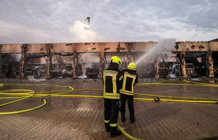 In Germany, flames devastated a fire station without a fire alarm