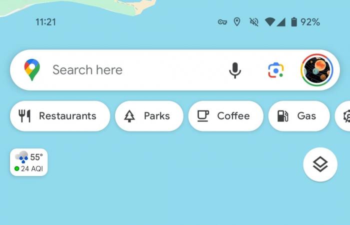 Google Maps is moving the weather for a slightly cleaner map