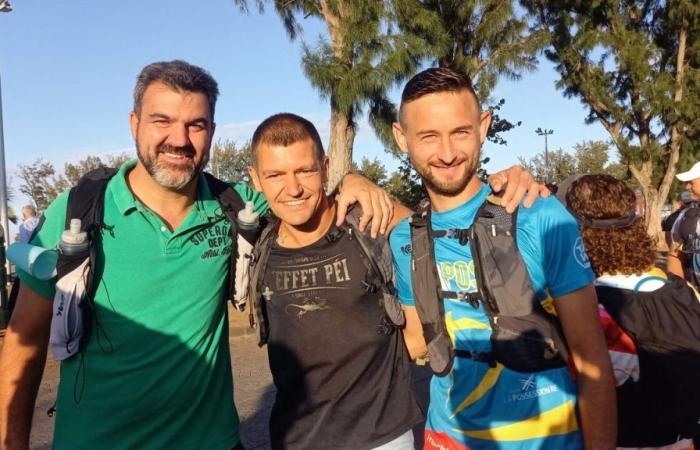 Three athletes from Dieppe at the start of the Diagonale des fous in Reunion