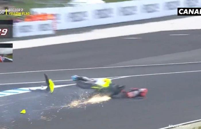 VIDEO. Spectacular images of the crash during the Australian Moto GP Grand Prix between Bezzecchi and Vinales