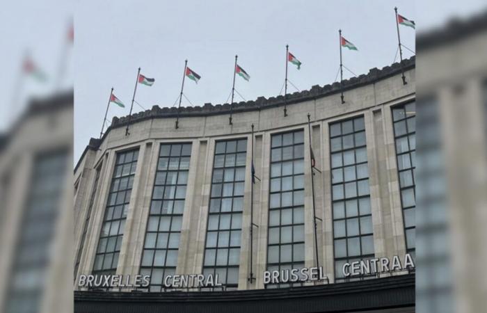 Palestinian flags briefly flew on the roof of the Central Station: “An investigation is underway”