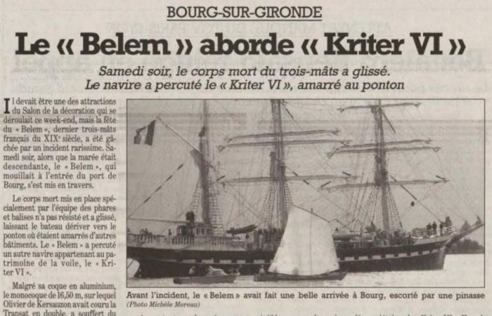 The day the “Belem” almost sank in the port of Bourg-sur-Gironde