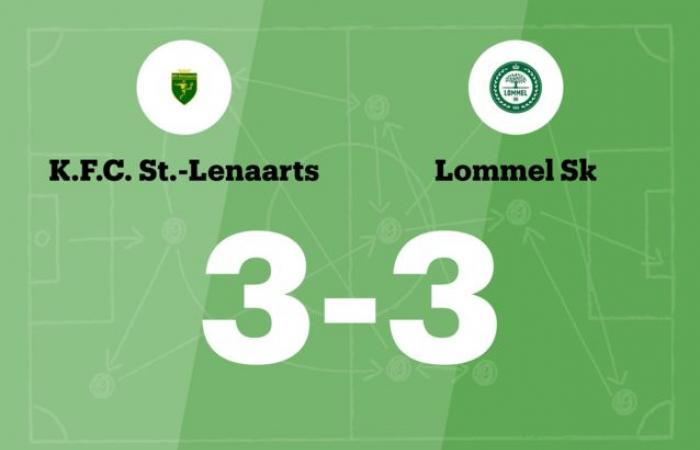 Sint-Lenaarts draws in home match against Lommel SK B (Brecht)