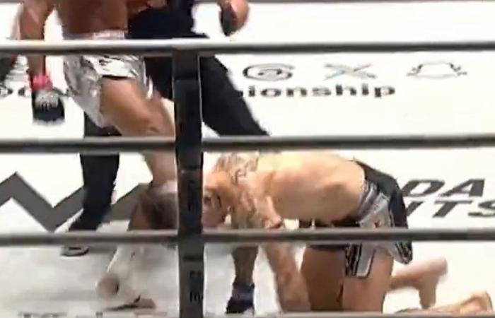 YIKES! Muay Thai fighter left motionless after opponent lands devastating illegal soccer kick | Video