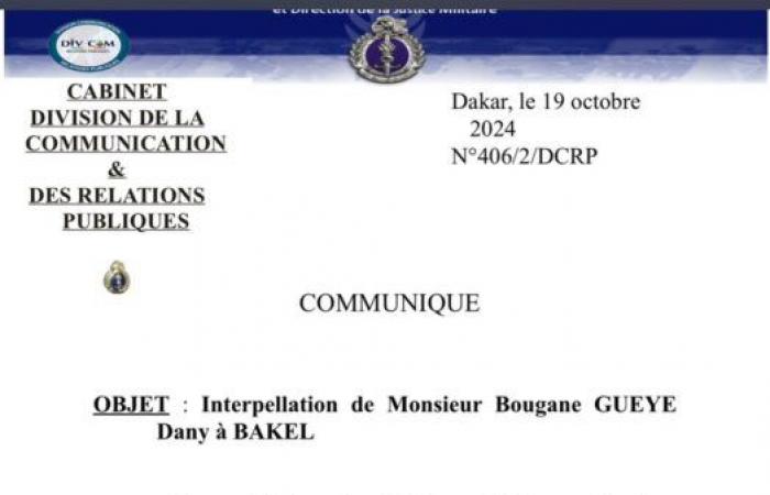 Bougane Gueye Dany was arrested for refusing to comply (Gendarmerie)