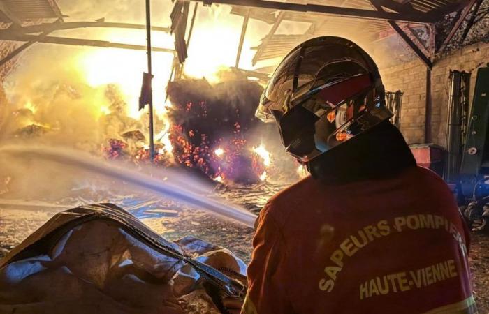 La Jonchère-Saint-Maurice: an agricultural storage building destroyed in a fire